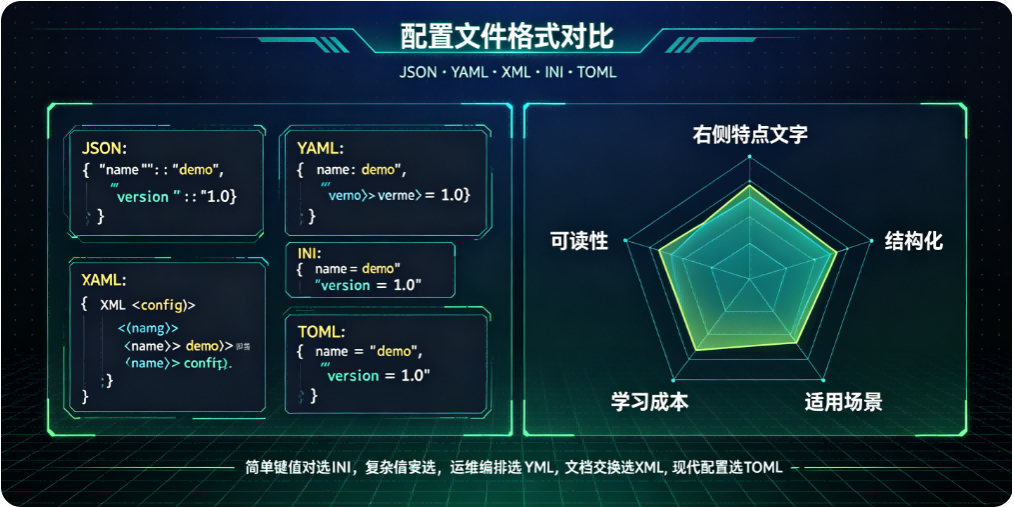 常见配置文件格式对比与特点