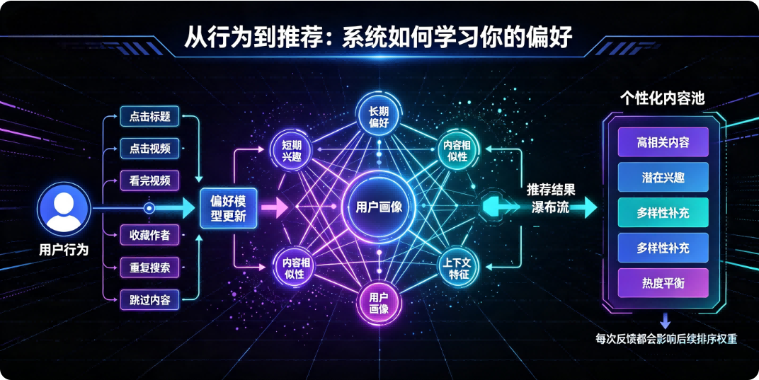 推荐系统如何根据用户行为推送内容