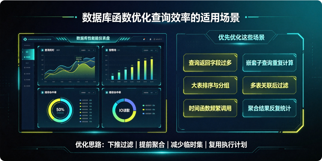 数据库函数优化查询效率的适用场景