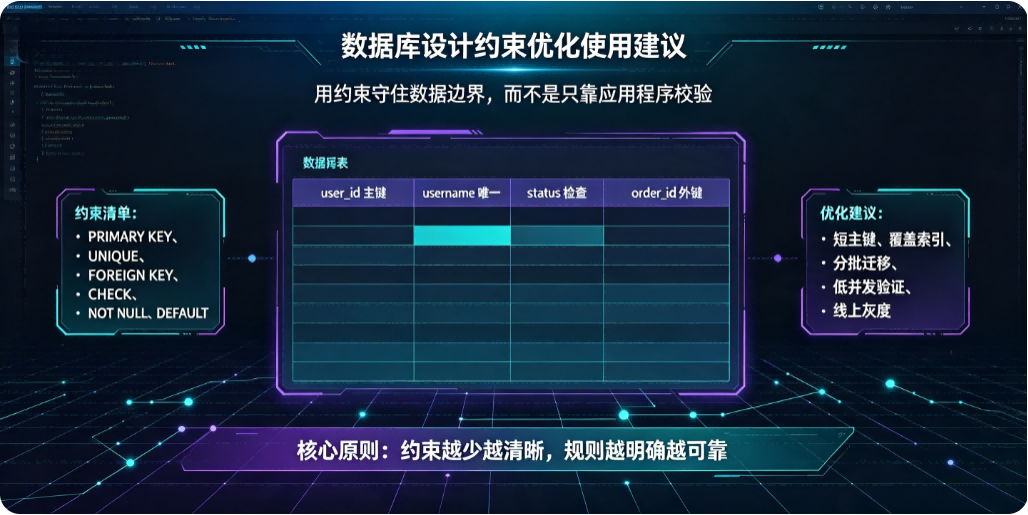 数据库设计约束优化使用建议