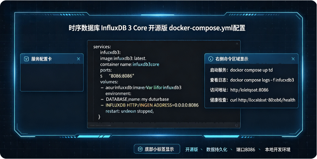 时序数据库InfluxDB 3 Core 开源版 docker-compose.yml 配置