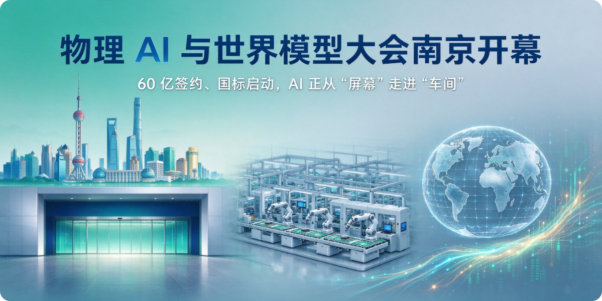 🤖 物理 AI 与世界模型大会南京开幕：60 亿签约、国标启动，AI 正从"屏幕"走进"车间"
