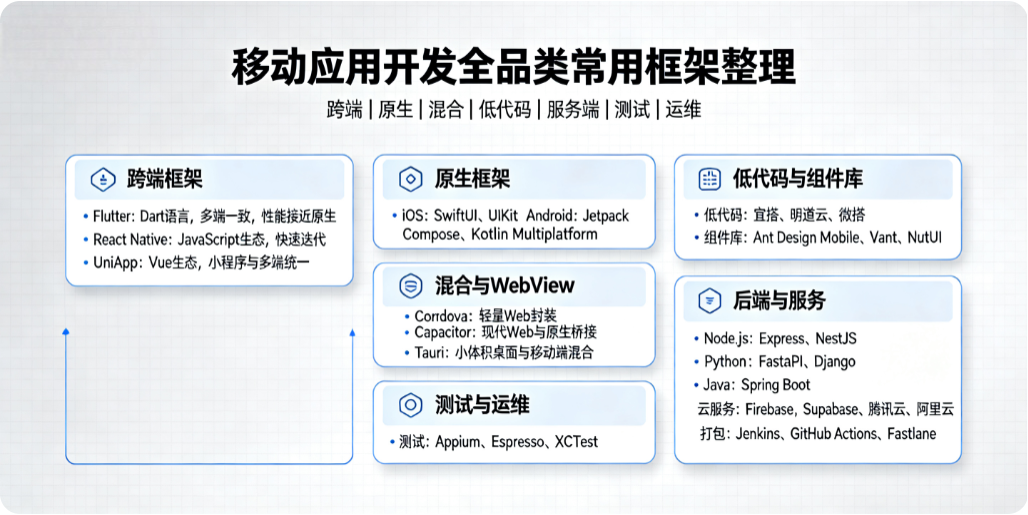 移动应用开发全品类常用框架整理