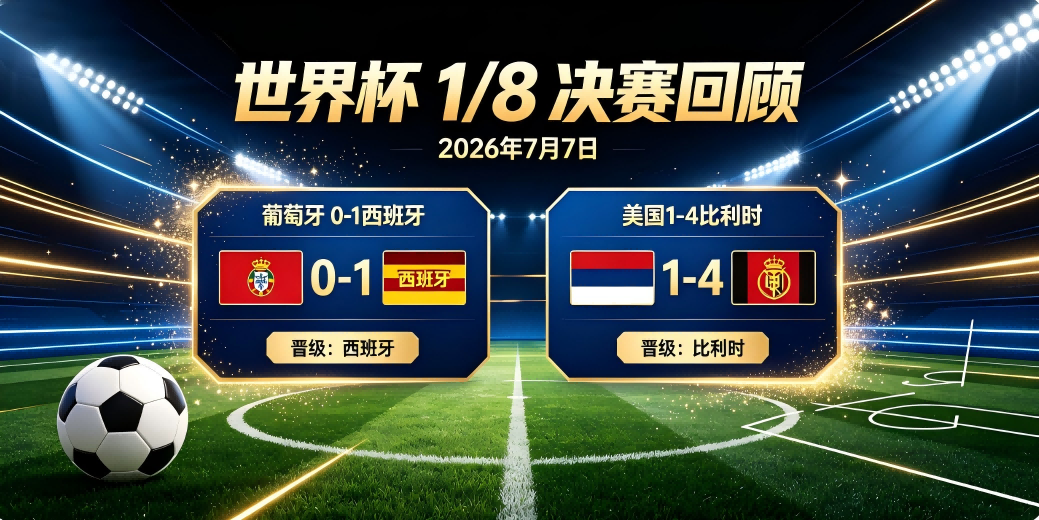 🌍 2026年7月7日世界杯1/8决赛赛事回顾：C罗含泪告别、比利时4-1狂胜美国、西班牙91分钟绝杀