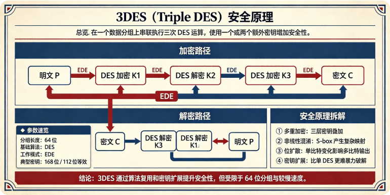 3DES（Triple DES，三重数据加密算法）安全原理