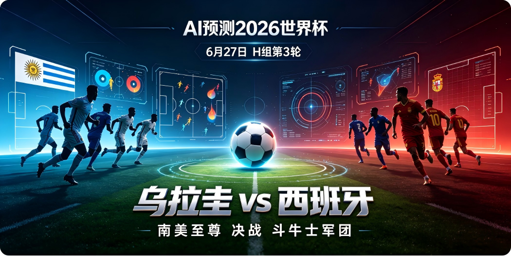 🏆 AI预测2026世界杯—6月27日H组第3轮：乌拉圭 vs 西班牙——"南美至尊"决战"斗牛士军团"