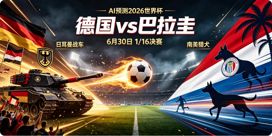 🏆 AI预测2026世界杯—6月30日1/16决赛：德国 vs 巴拉圭——"日耳曼战车"决战"南美猎犬"