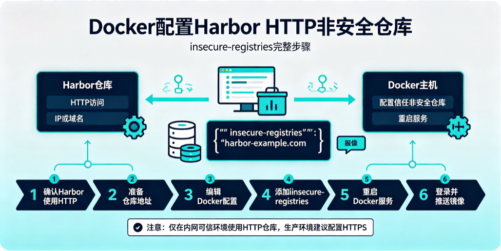 Docker 配置 Harbor HTTP 非安全仓库（insecure-registries）完整步骤