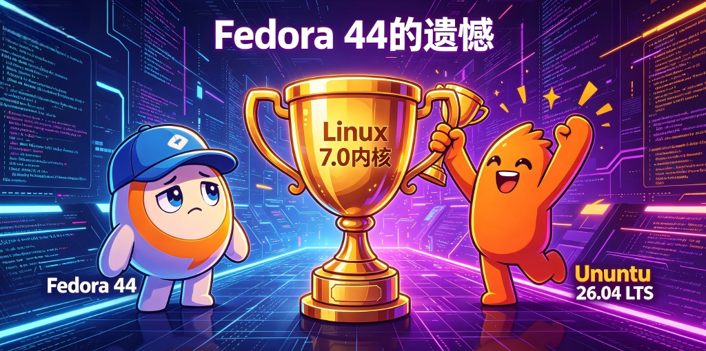 Fedora 44 的 "遗憾"：Linux 7.0 内核首发被 Ubuntu 26.04 LTS夺走的四大原因