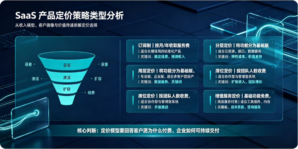 SaaS 产品定价策略类型分析