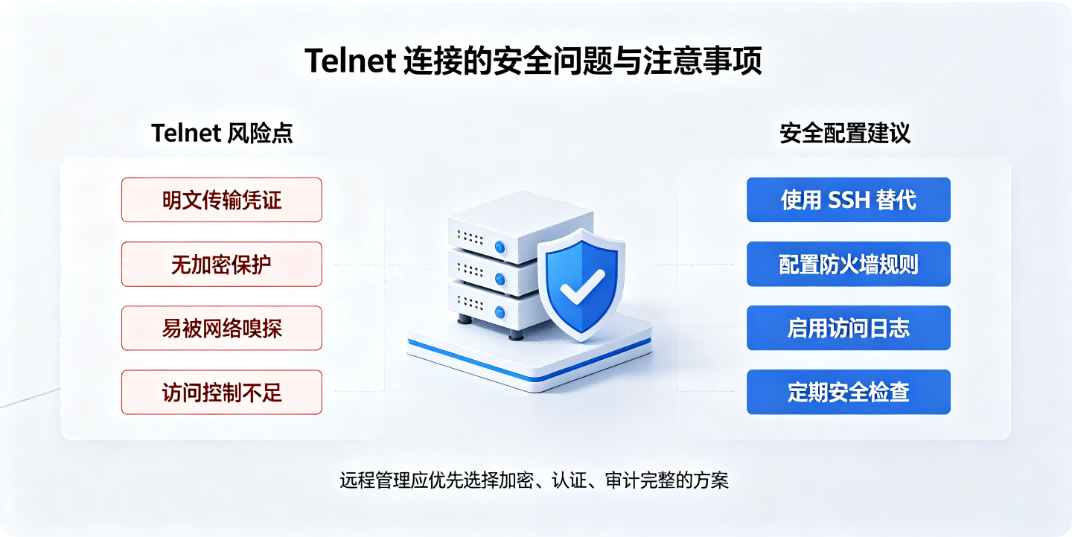 Telnet 连接的安全问题与注意事项