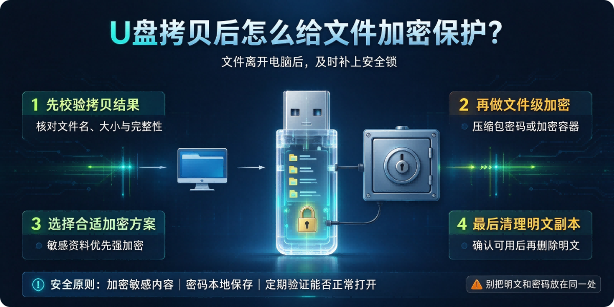 U 盘拷贝后怎么给文件加密保护？
