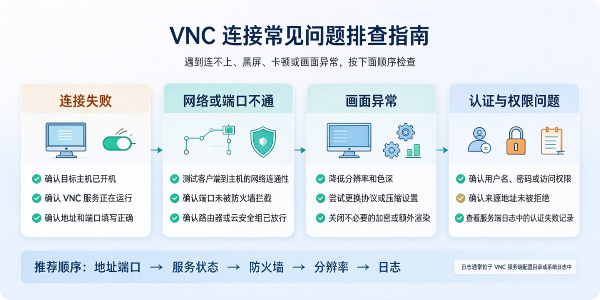 VNC 连接常见问题排查指南
